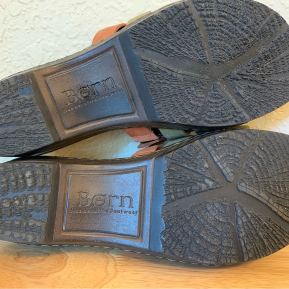 BORN Womens Sandals LoLo Slides Size 8 Slip On Multicolor Leather Straps - Picture 9 of 9